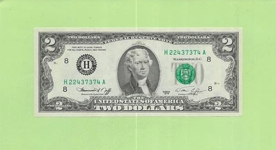 1976 ..UNCIRC $2  H 2243 7374 A .... 1976 $2  H-A    NICE NOTE      FRN - Image 1 of 2