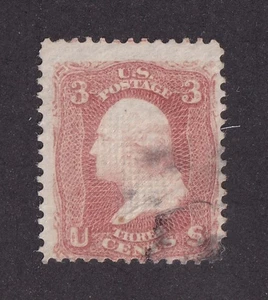MATT'S STAMPS SCOTT #88 GEORGE WASHINGTON 3-CENT 1867 ISSUE E-GRILL, USED CV$30 - Picture 1 of 3