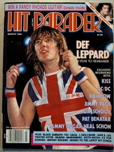 Hit Parader Magazine March 1984 Def Leppard. KISS, Rainbow, AC/DC, Jimmy Page - Picture 1 of 18