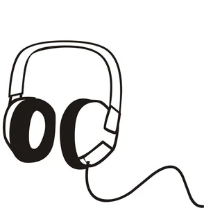 IRON ON / HEAT PRESS / (T-Shirt) Breast Logo / Headphones / Retro / 80's Music - Picture 1 of 4