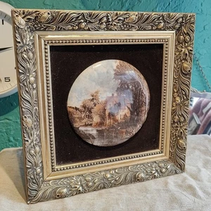 Vintage Ceramic Constable Small Ornate Print Framed Victorian Antique Gilt Gold - Picture 1 of 9