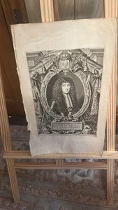 Antique 17thC Engraving Louis XIV France King Nanteuil Style Baroque Portrait - Picture 1 of 5
