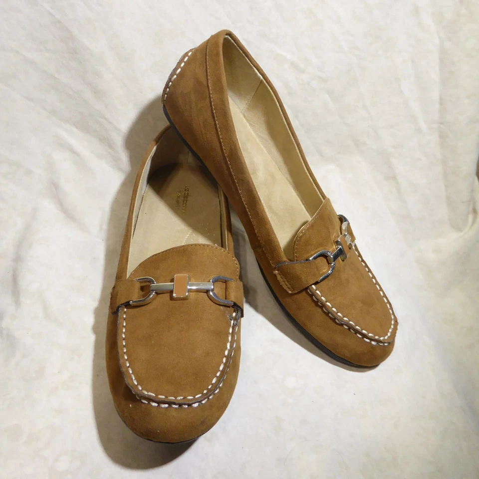 🥿 Лоферы Liz Claiborne Ashton размер 10 M медно-коричневые замшевые; сшитые детали - Изображение 1 из 4