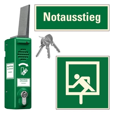 TMS PRO SHOP Fensterwächter ABUS Zylinderschloss gleichschl., 80 dB/105 dB, rechts/links