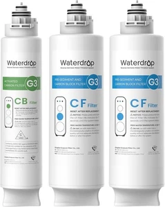 Waterdrop G3 Replacement Filter 1-Year Combo, Pack of 2 WD-G3-CF and 1 WD-G3-CB - Picture 1 of 8