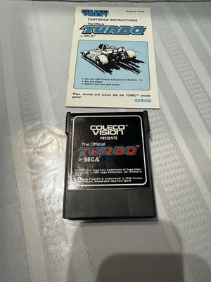 OFFICIAL TURBO by SEGA for COLECOVISION 1981.Cartridge Instructions *UNTESTED* - Image 1 of 2