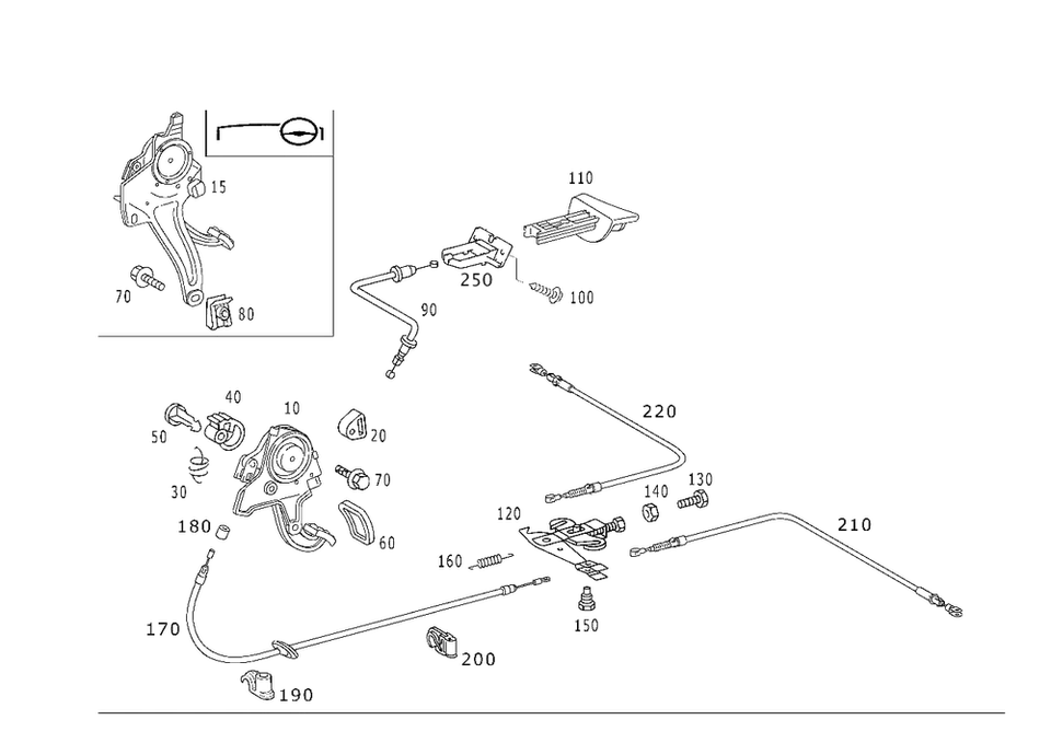 Cable de freno original Mercedes-Benz 230-420-02-85-64 Foto 1 de 1