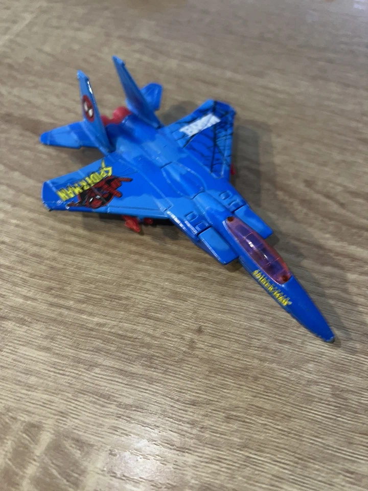 Maisto Marvel Spiderman F-15 Fighter Jet 2004 Blue Toy Plane Diecast - Image 1 of 4