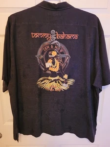 Camisa de Campamento TOMMY BAHAMA Seda Bordada Para Hombre XXL Negra Zen Y Ahora Calce Relajado - Imagen 1 de 9