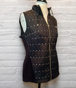 Chico's Collection Damenweste Größe 1 schwarz Nieten durchgehender Reißverschluss - Bild 1 von 8