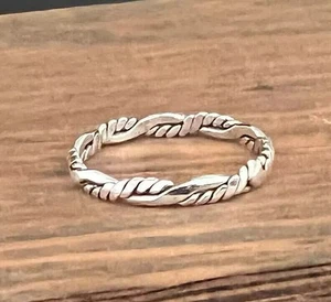 Anillo de plata trenzado fino 925 anillo trenzado de plata de ley anillo... - Imagen 1 de 9