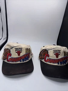 Lot of 2 Chicago Bulls NBA Champions 1996 Logo Athletic Locker Room Snapback Hat - Picture 1 of 17