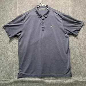 Travis Mathew Polo Shirt Gray Micro Check Short Sleeve Mens Size XL - Picture 1 of 11