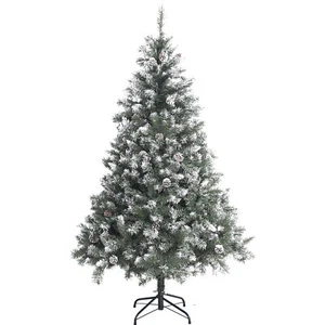 6ft Holiday Christmas Tree Prelit Snow Flocked Artificial W/ 250 LED Lights - Picture 1 of 12