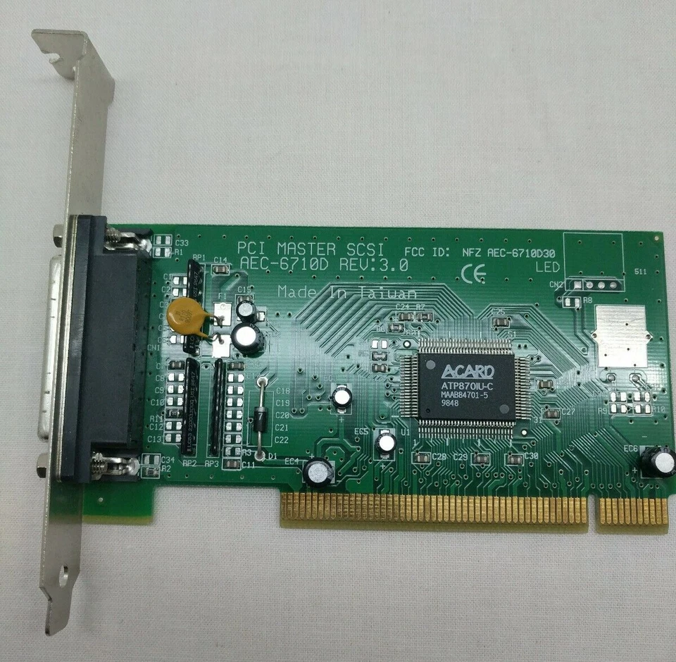 ACARD PCI Master SCSI AEC6710D SCSI Controller Card Vintage - Image 1 of 3