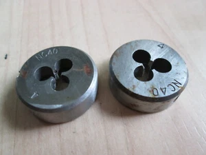 Lot (2) NEW #4 #4-40 #4-NC40 SAE Die HSS Steel Die (Some Rust Spots) #T16SA - Picture 1 of 6