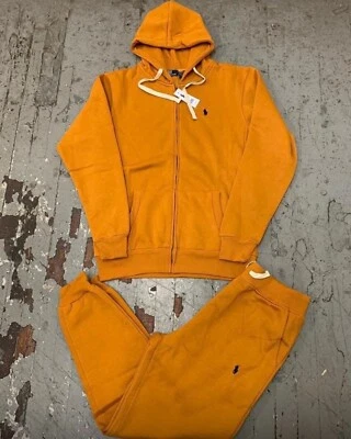 Conjunto de sudadera con capucha y jogger POLO RALPH LAUREN de punto doble cremallera completa para hombre nuevo con etiquetas Foto 1 de 4