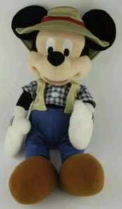 Disney Parks Adventure Safari Fishing Camping Mickey Mouse 15" Plush FREE SHIP - Picture 1 of 8