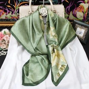 43" Women’s 100% Mulberry Silk Scarf Square Large Scarf Wraps Shawl KM0150 - Picture 1 of 97