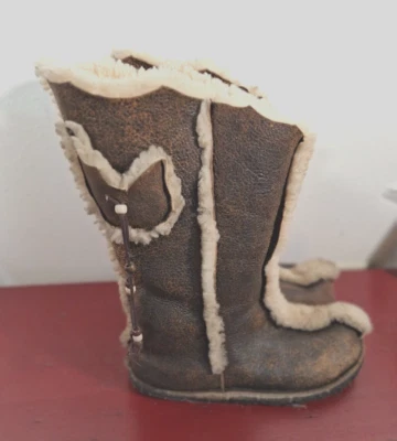 Ручной работы коренных американцев стиль овчины ботинки 7-8 (без ярлыка) карман детали бисер - Изображение 1 из 4