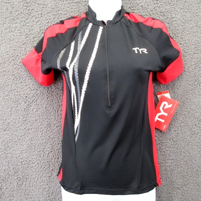Camiseta deportiva de ciclismo TYR para mujer S negra roja manga con cremallera delantera competidor TFCSJ6A ¡Nueva! Foto 1 de 4