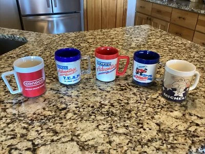 Vintage Coffee Cup Automobile Lot.  Walker, Conoco, Michelin.  Man Cave!!!!! - Image 1 of 4