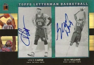 VINCE CARTER SEAN WIILIAMS 2007-08 TOPPS LETTERMAN SCENIC SIGNATURES AUTO # 3/5 - Picture 1 of 2