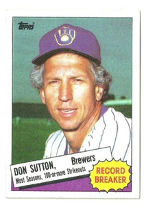 DON SUTTON MILWAUKEE BREWERS RECORD BREAKER #10 - TOPPS NM-MT 1985 - Picture 1 of 2