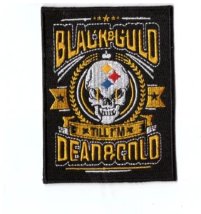 New 3 x 4" Pittsburgh Steelers Black & Gold Iron on Patch Free Ship - Picture 1 of 1