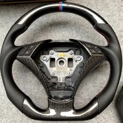 Customized Real Carbon Fiber Steering Wheel For BMW E60 E61 535i 535xi 528xi - Image 1 of 4