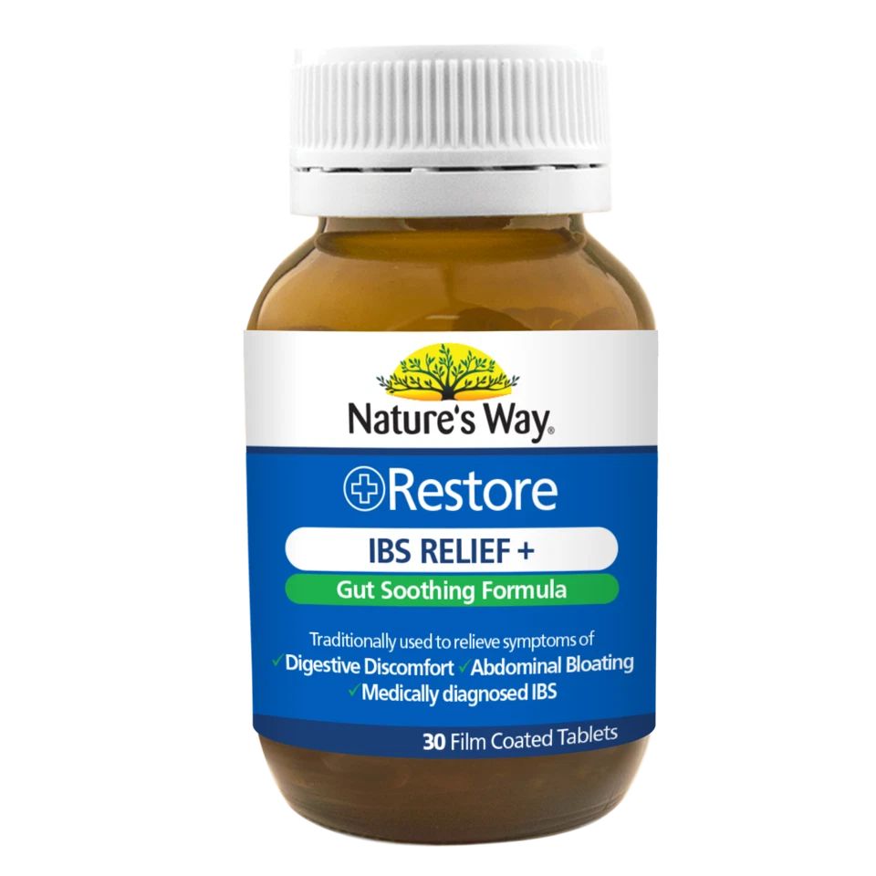 Nature's Way Restore IBS Relief+ 30 Tablets Gut Soothing Formula - image 1 of 1