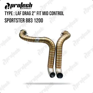 Header LAF Pipes Drag 2" HD Exhaust Fits Harley Davidson Sportster XL 883 1200 - Foto 1 di 2