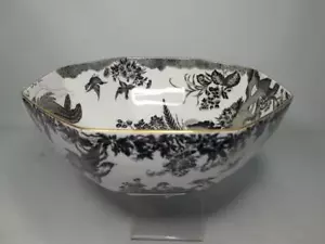 Royal Crown Derby 1987 Black Aves Serving o Fruit Bowl 9,5" diámetro A1310 - Imagen 1 de 8
