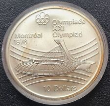 1976 Montreal Olympics 92.5% Silver $10 Coin - Olympic Stadium