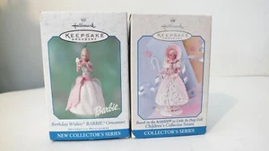 Set of 2 Hallmark Keepsake Barbie Birthday Wishes & Po Peep Ornaments 1998 &2001 - Picture 1 of 5
