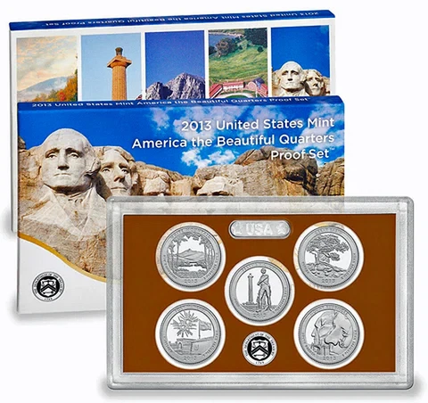2013-S America The Beautiful Quarters Proof Set With Box & COA As From US Mint Cover