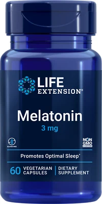 Life Extension Melatonina 3 mg para Suplemento Óptimo para Dormir Ayuda 60 Cápsulas Vegetales Foto 1 de 4