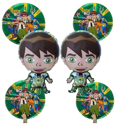 6 piezas BEN 10 globos de aluminio para decoraciones de fiesta de cumpleaños niños niñas juguete de movimiento Foto 1 de 4