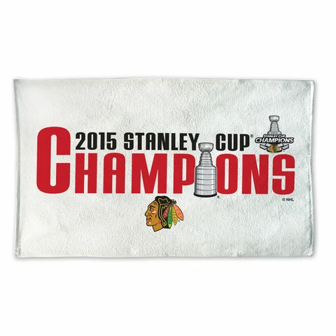 CHICAGO BLACKHAWKS NHL STANLEY CUP CHAMPIONS LOCKER ROOM TOWEL 21" BY 44" NWT Cover