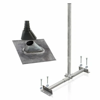 PREMIUMX Soporte para vigas de techo 1 m mástil 60 mm techo soporte para vigas plomo ladrillo SAT juego de montaje