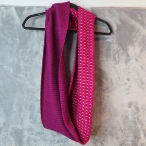 COLLECTION 18 Infinity Scarf Pink Purple Fuchsia Geometric Striped Knit 10x61" - Picture 1 of 7