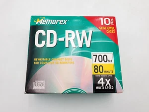 Memorex CD-RW 4x 700MB 80 Min Rewritable Compact Discs 9Pack Missing 1 - Picture 1 of 8