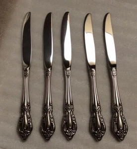 Oneida Distinction Deluxe Stainless Raphael 5 Modern Hollow Dinner Knives 9” - Picture 1 of 2