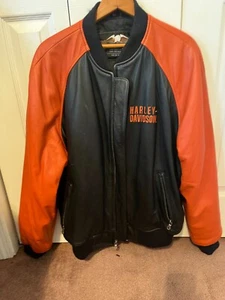 Genuine Leather Harley Davidson motorcycle jacket--Men's Large - Picture 1 of 6