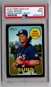 Yasel Antuna 2018 Topps Heritage Minor League Black /50 PSA 9 #95 Suns