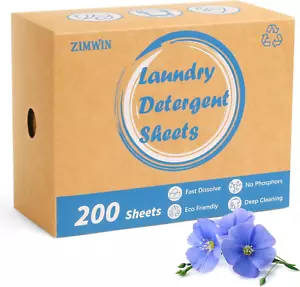 Laundry Detergent Sheets 200 Sheets, Fragrance-Free, Eco-Friendly, Plastic-Free, - Picture 1 of 12
