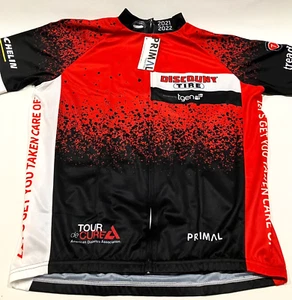 Primal Raglan NWT Red Cycling Bicycle Jersey Mens Lg Zip Discount Tire Michelin - Picture 1 of 5