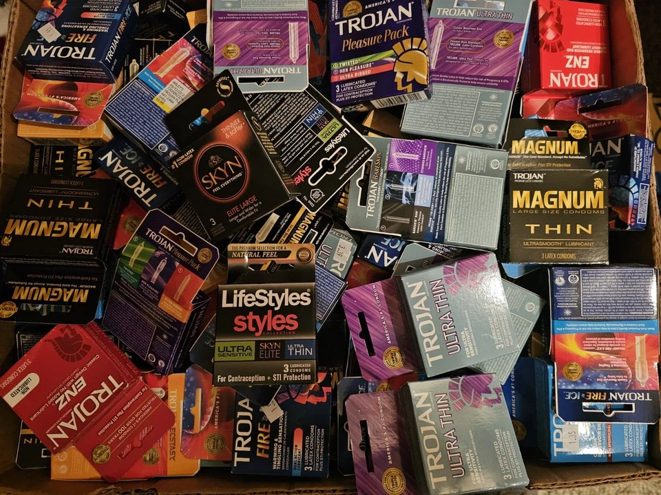 100 Trojan, Lifestyles, One, Durex & More Condoms SAMPLE PACK (100 count) - Image 1 of 4