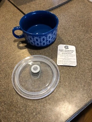 Taza de gres Cooks Essential 22 OZ azul y blanco nueva Foto 1 de 4