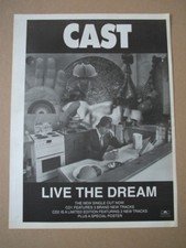 CAST - LIVE THE DREAM - 1996 - MUSIC PRESS ADVERT POSTER 15 X 11 in